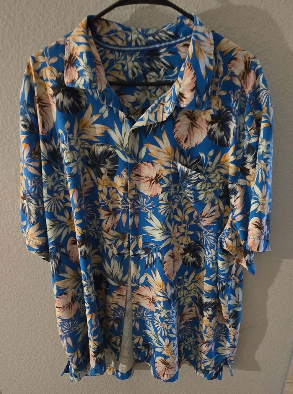 Tommy Bahama Uluru Fronds Silk Camp Shirt Blue Floral